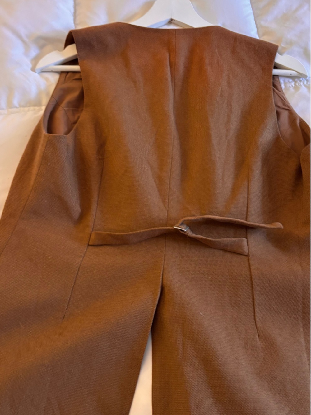 Astr Brown Vest with Tie Detail